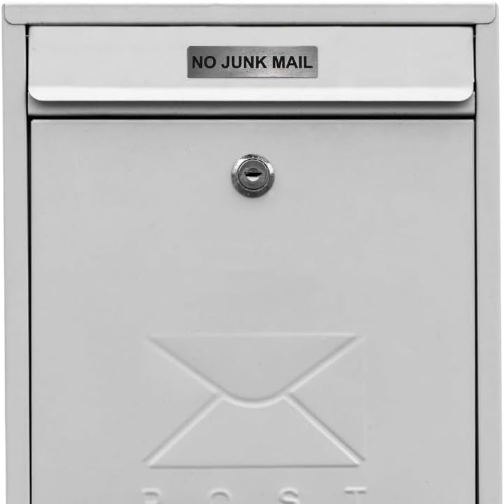 No Junk Mail Silver Acrylic Door Sign Engraved Plaque Letterbox Sign Self - Image 3