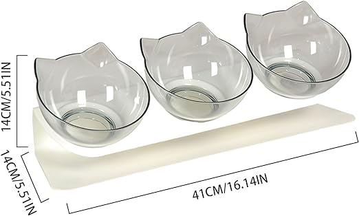 Pack of 3 Non-Slip Cat Bowl Holder, Liftable and Safe Pet Food or Water Bowls - Image 2