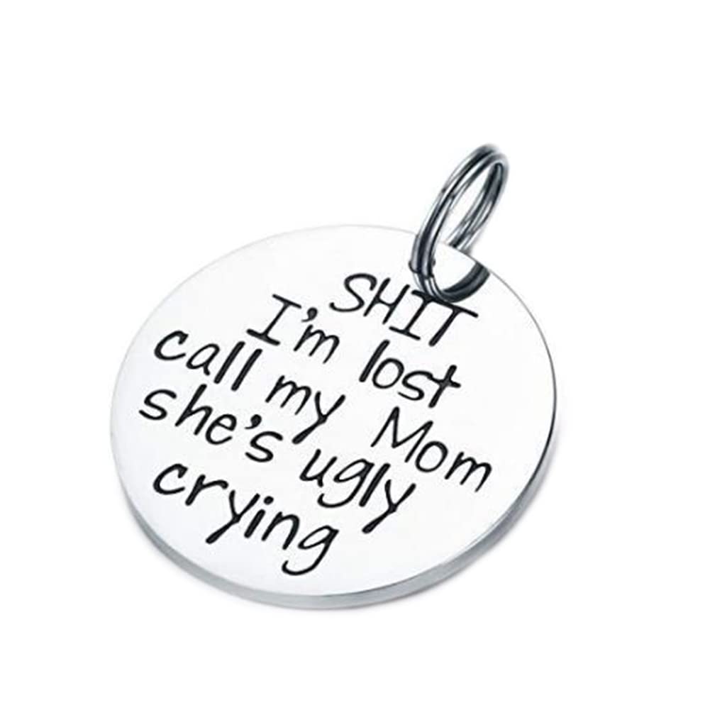 Funny Pet Tag, Funny Dog Tag, Stainless Steel Dog Cat Collar Tags, Shit I'm Lost