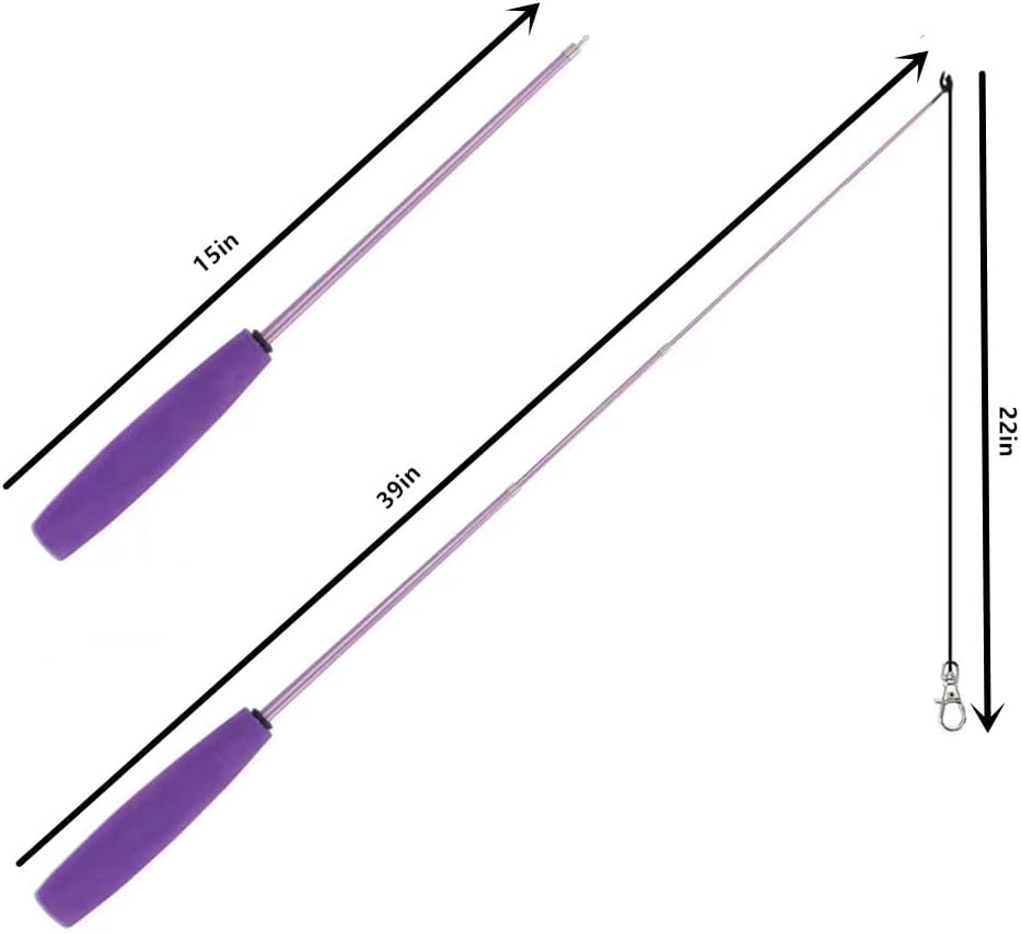 Interactive Cat Toy, Retractable Cat Toys Wand 2 Wands & 9 Assorted Teaser - Image 2