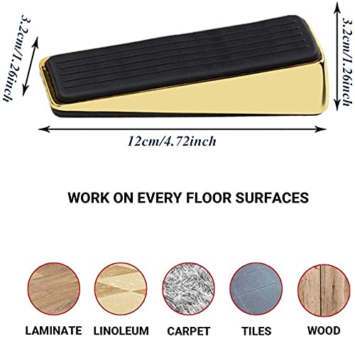 Golden Doorstop (Pack of 2) - Premium Quality Zinc Alloy - Durable Heavy Duty - Image 4