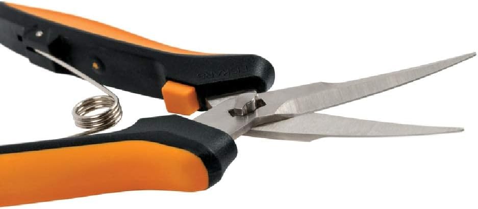 Curved Micro-Tip Pruning Snips - 6" Garden Shears with Sheath and SoftGrip - Image 2