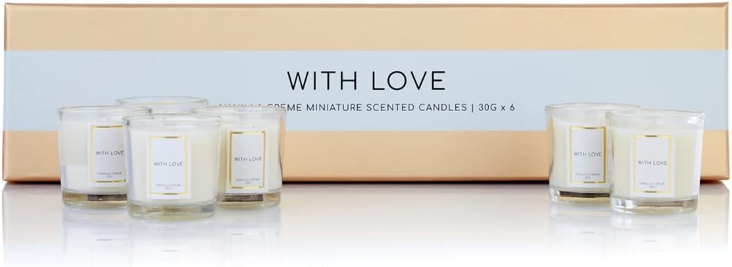Vanilla Crème Miniature Scented Candles 6 x 30g (6 Pack Scented Candles)