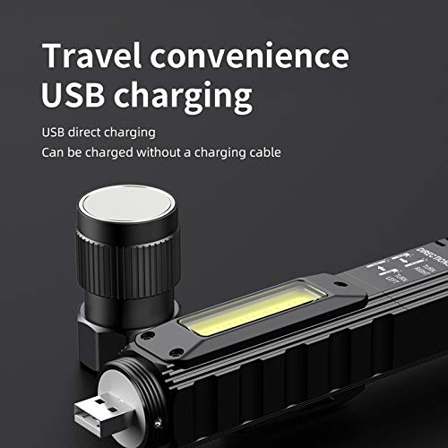 Portable Flashlight, 800 Lumens USB Rechargeable Tactical Flashlight, 90 Degree - Image 5