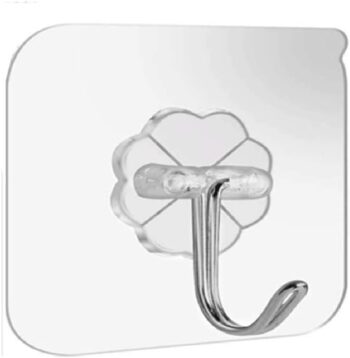 (12 Pack) Adhesive Wall Hooks,Transparent Seamless Hooks,Heavy Duty 8kg (Max)