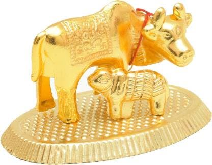 Krishan Kamdhenu Cow with Calf for Pooja, Kamdhenu Cow and Calf Brass Kamdhenu - Image 5