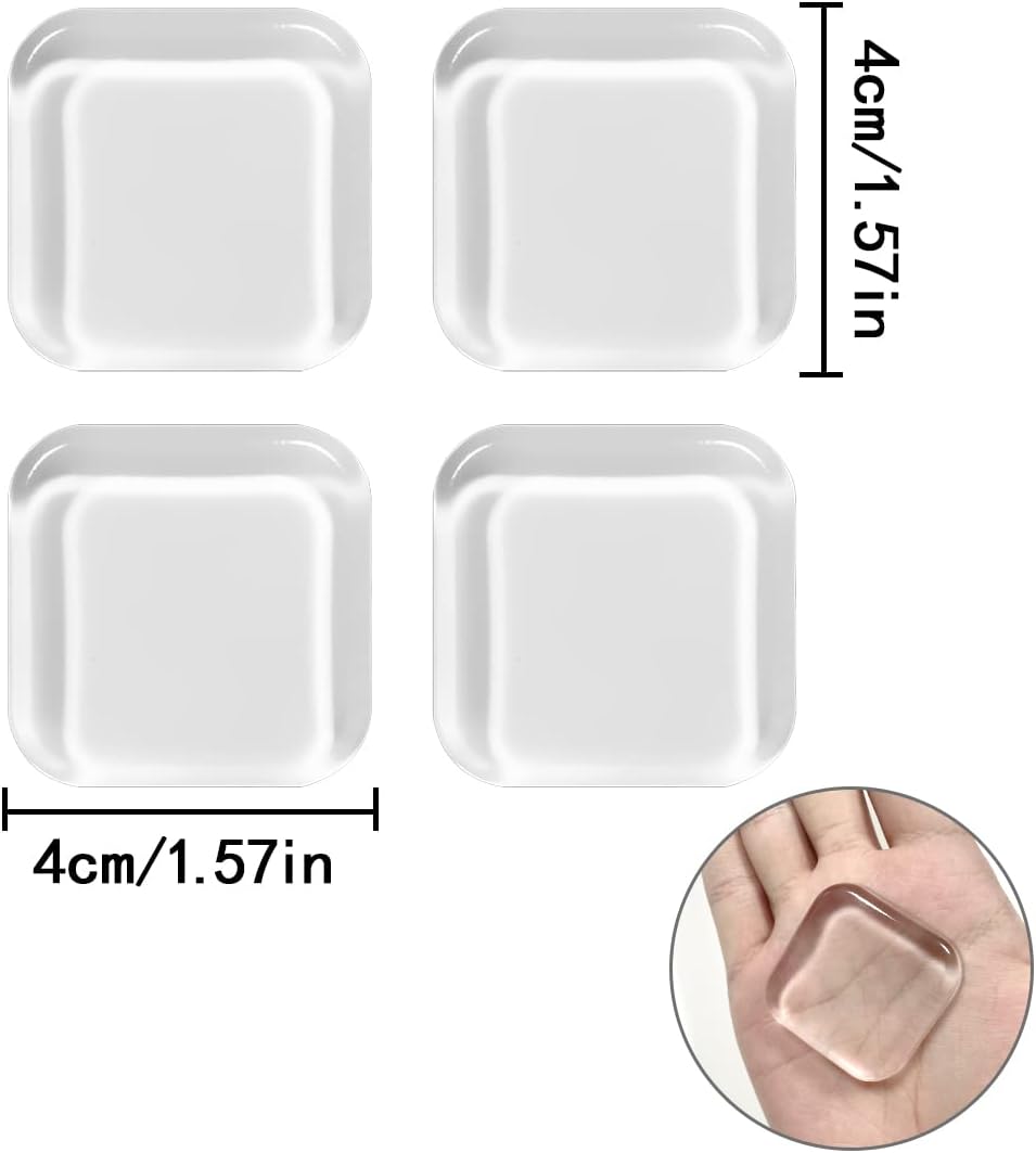 Square Self Adhesive Door Bumper, 6 Pcs 4 * 4cm Silicone Door Wall Protector - Image 2