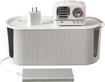 High-Capacity Cord Organizer Box Nordic Style Cord Box Socket Storage with Cover