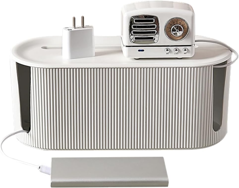 High-Capacity Cord Organizer Box Nordic Style Cord Box Socket Storage with Cover