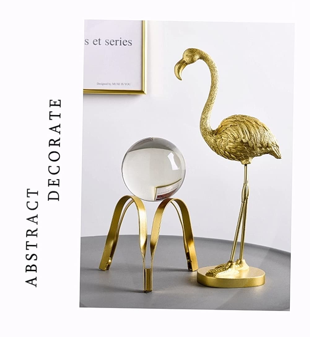 Modern Abstract Art Crystal Ball with Gold Iron Stand Decorative Ornaments - Image 4