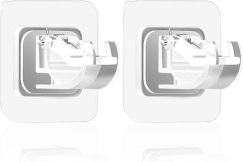 No Drill Curtain Rod Brackets, 2 Pcs Self Adhesive Curtain Rod Holder Hooks