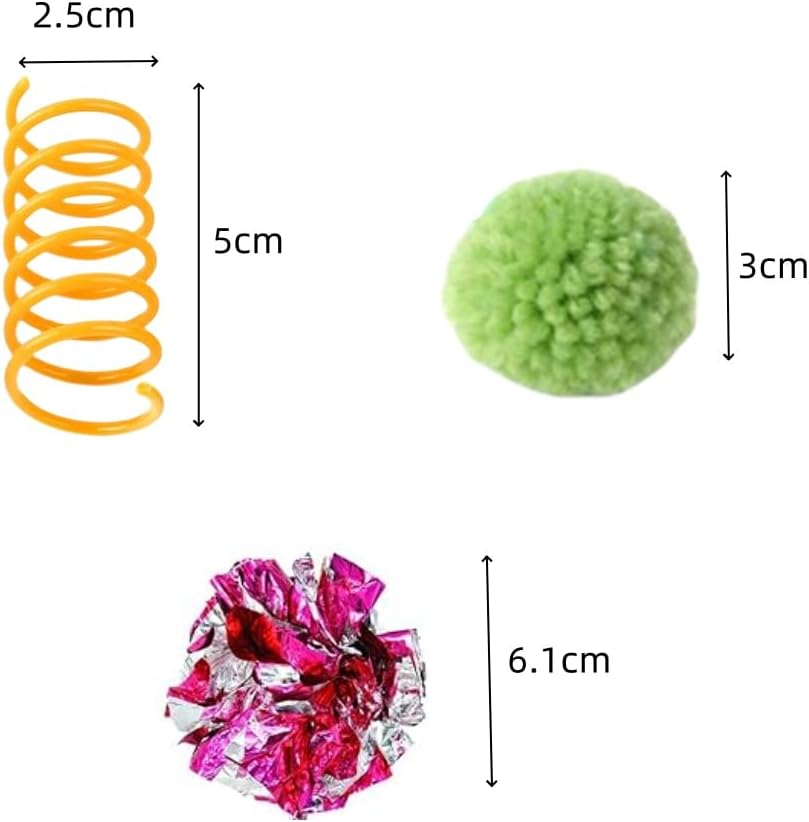 Cats Toys Balls,14 PCS Cat Toys Crinkle Ball and Spring Toys Interactive Kittens - Image 2