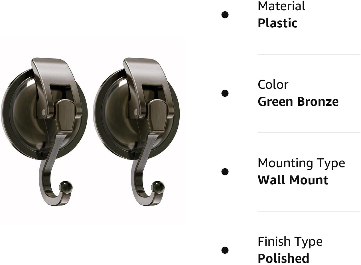 Heavy Duty Vacuum Suction Cup Hooks (2Pack) for Shower, Glass - Image 7