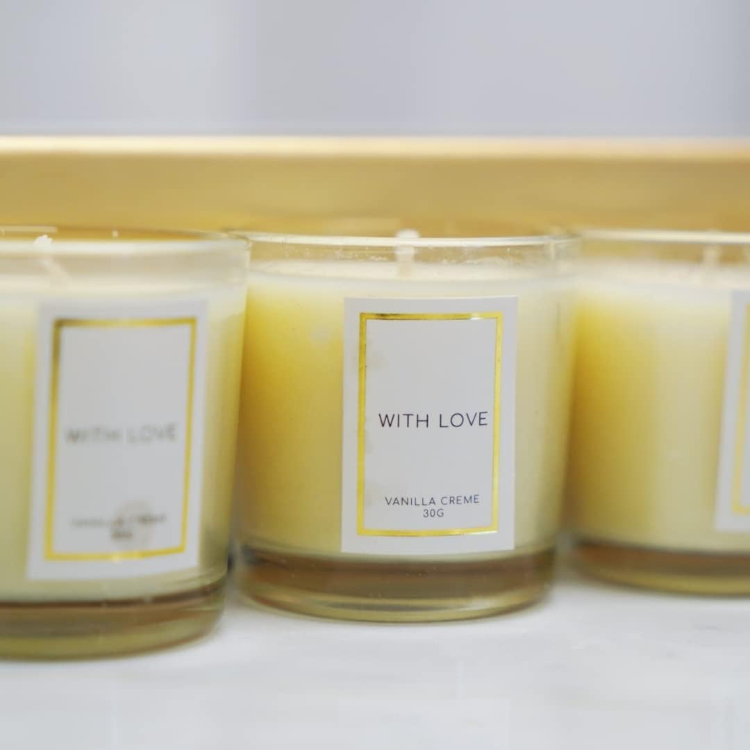Vanilla Crème Miniature Scented Candles 6 x 30g (6 Pack Scented Candles) - Image 3
