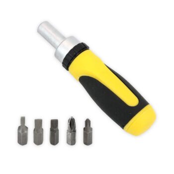 Ratchet Screwdriver & Bits Set Magnetic Tip Internal Storage