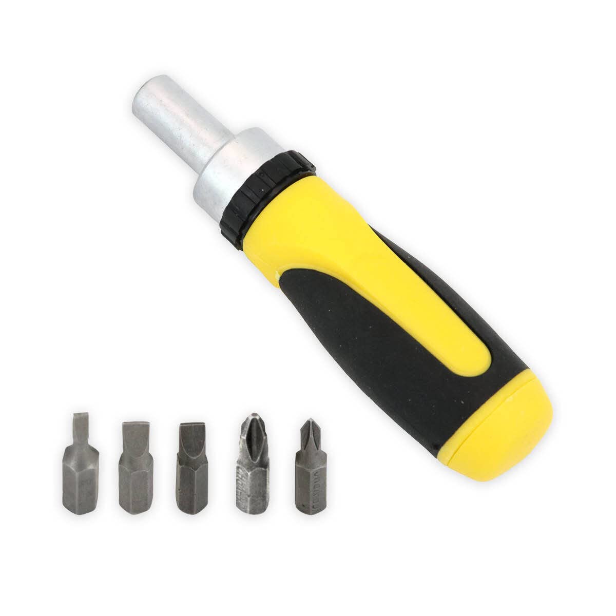 Ratchet Screwdriver & Bits Set Magnetic Tip Internal Storage