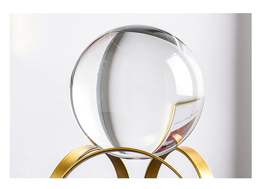 Modern Abstract Art Crystal Ball with Gold Iron Stand Decorative Ornaments - Image 3