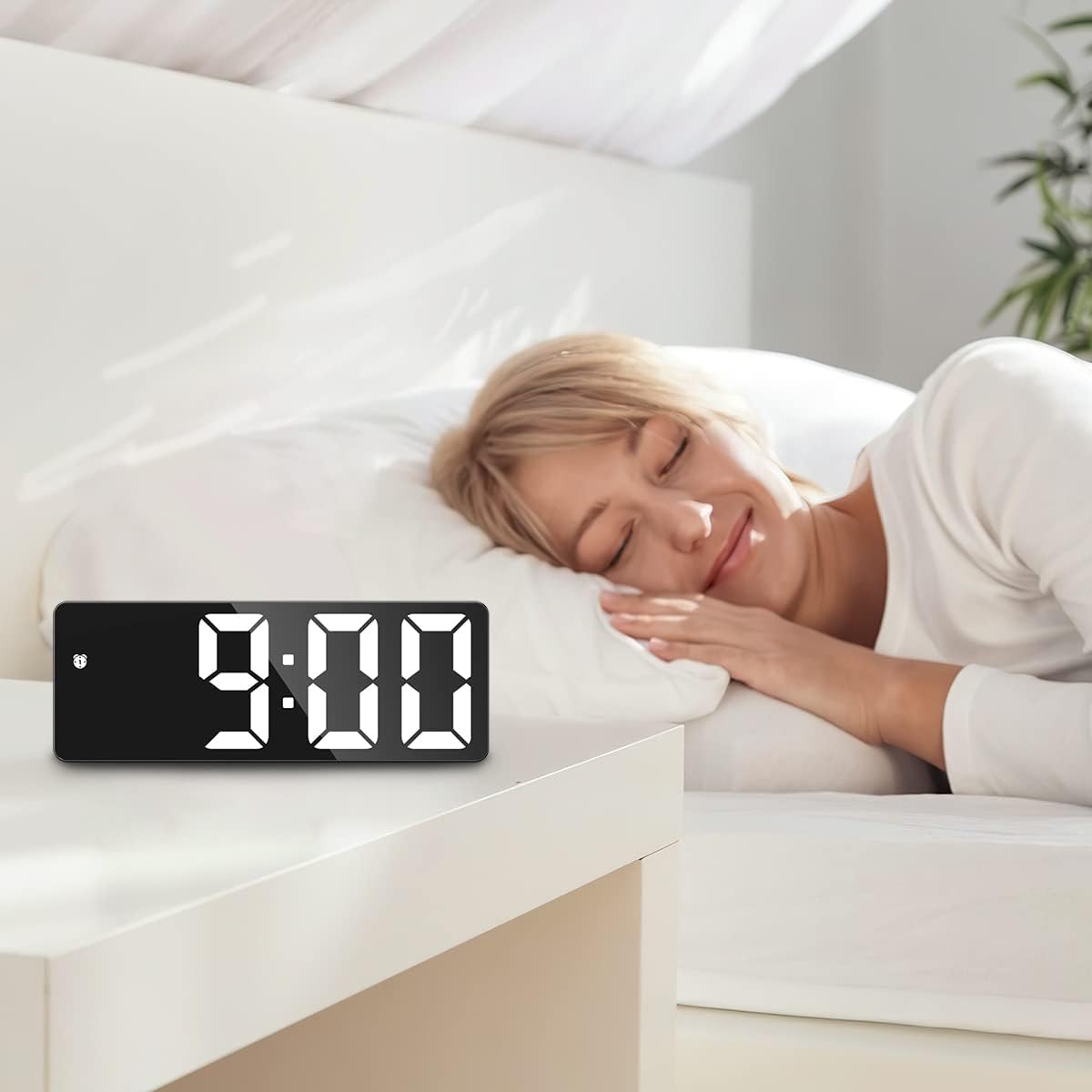 Digital Alarm Clock, Bedside Alarm Clock with Large LED Display, Non Ticking - Image 7