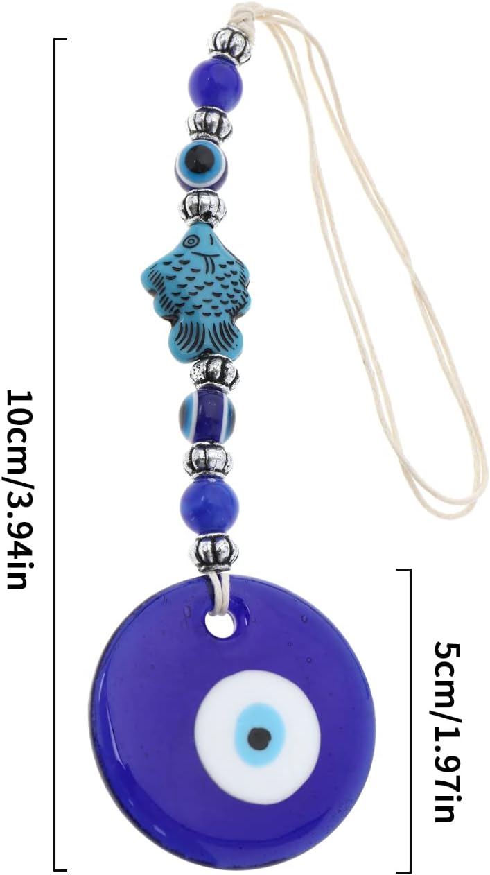 3PCS Blue Evil Eye Hanging Ornament Handmade Lucky Charm Pendant Wall Hanging - Image 4