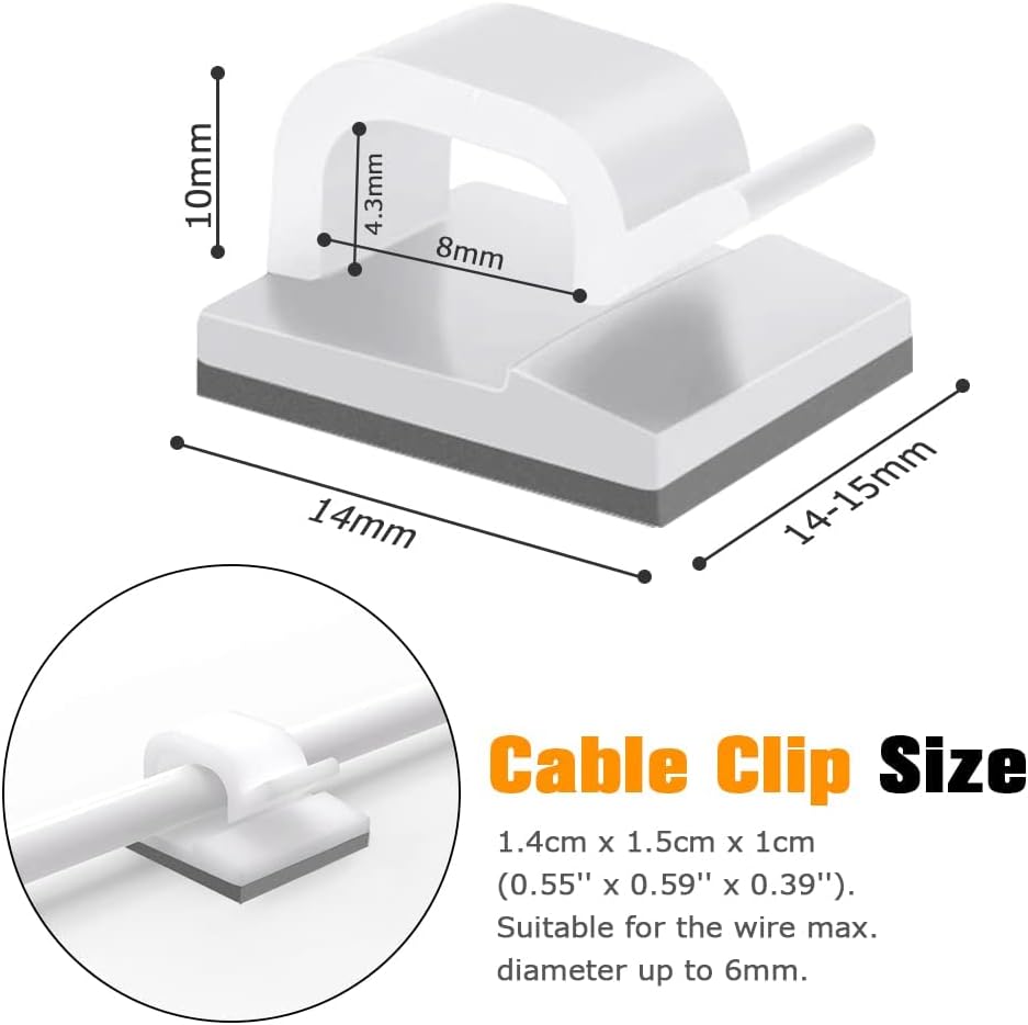 50 Packs Wire Clips Adhesive Cable Clips Cable Holder Wire Management - Image 2
