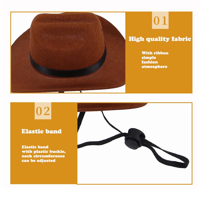 Pet Cowboy Hat and Bandana Scarf - Western Cowboy Costume Accessories - Image 4