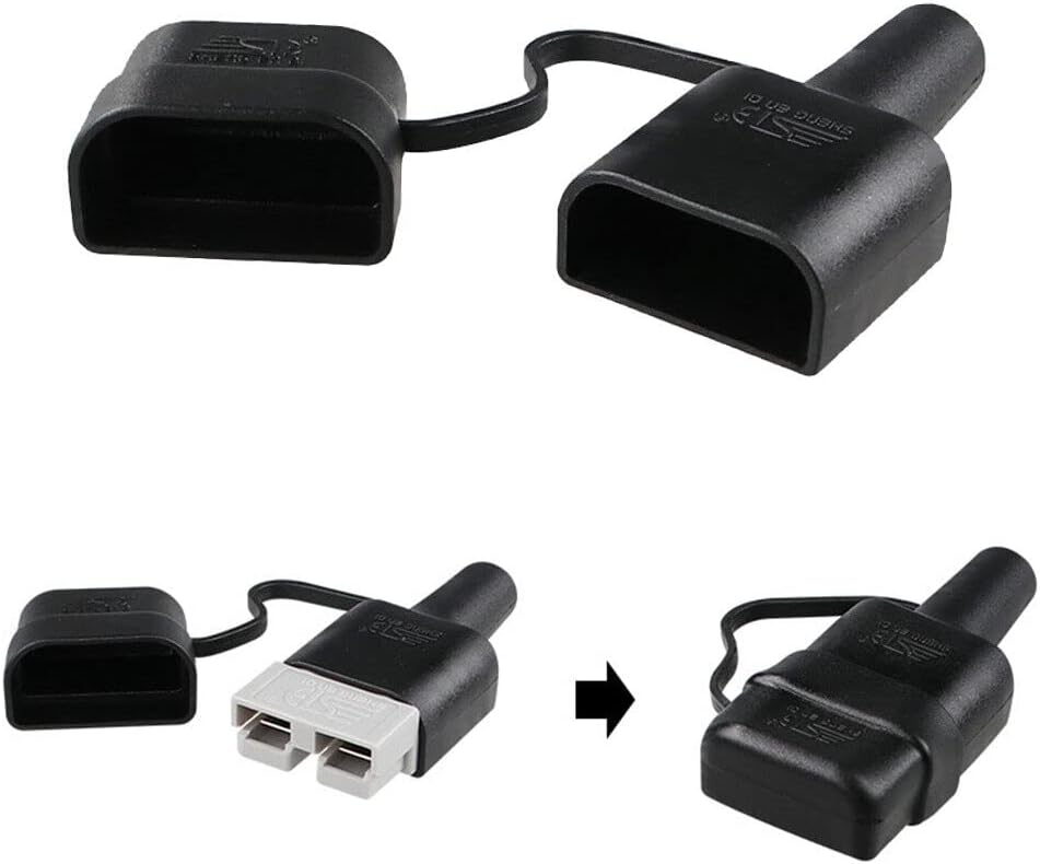 4X Waterproof Cover Cap for 50A Anderson Plug Dust Cable Sheath Cover Black - Image 5