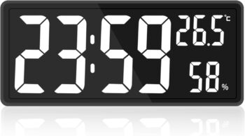 LED Digital Wall Clock, Digits Display,Silent Non-Ticking Clock Decorative Wall
