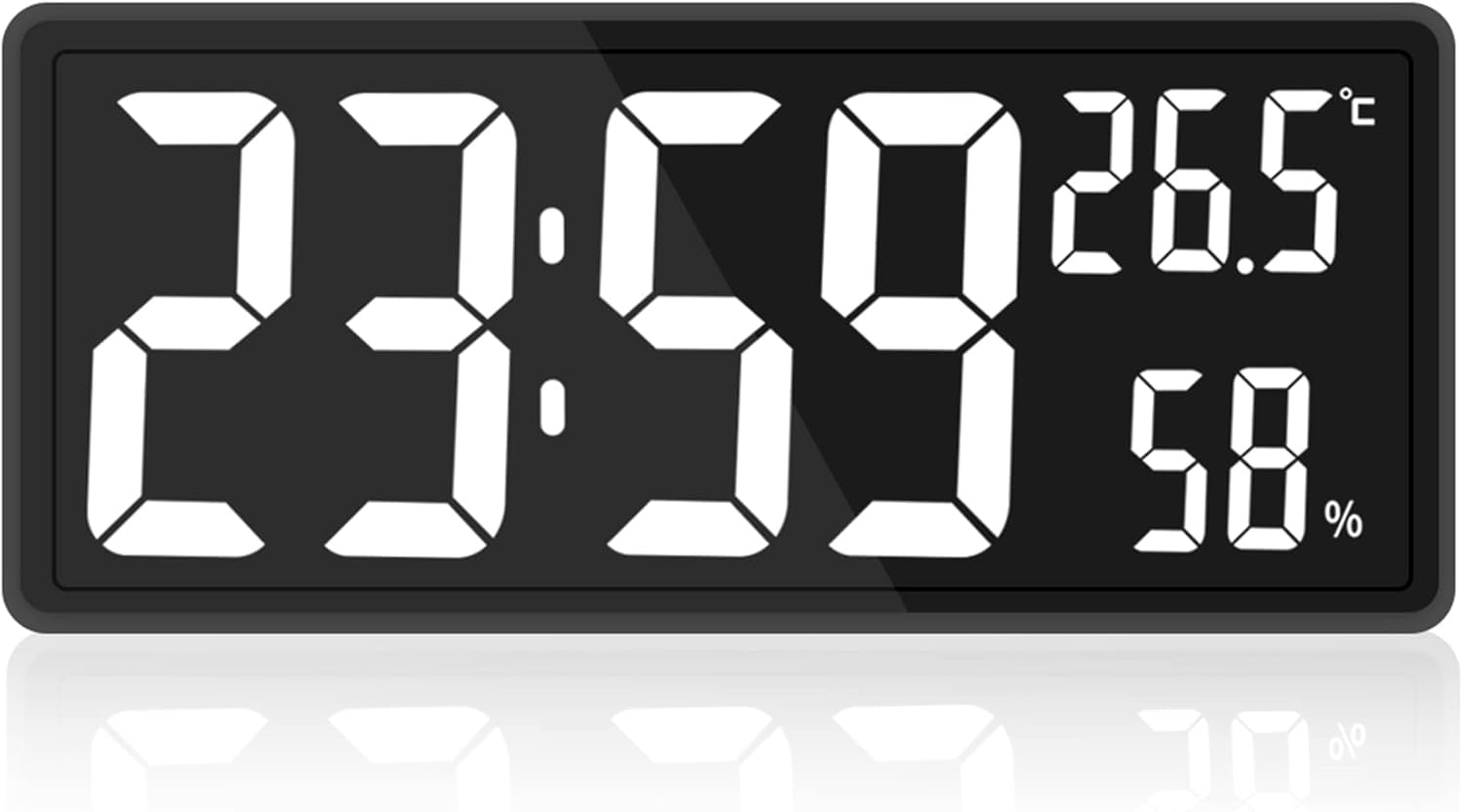 LED Digital Wall Clock, Digits Display,Silent Non-Ticking Clock Decorative Wall