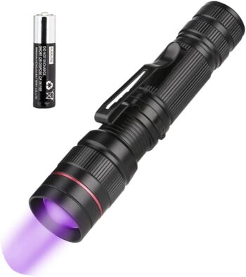 LED Blacklight Ultraviolet Flashlight, 3 Modes Zoomable Black Light 395nm UV