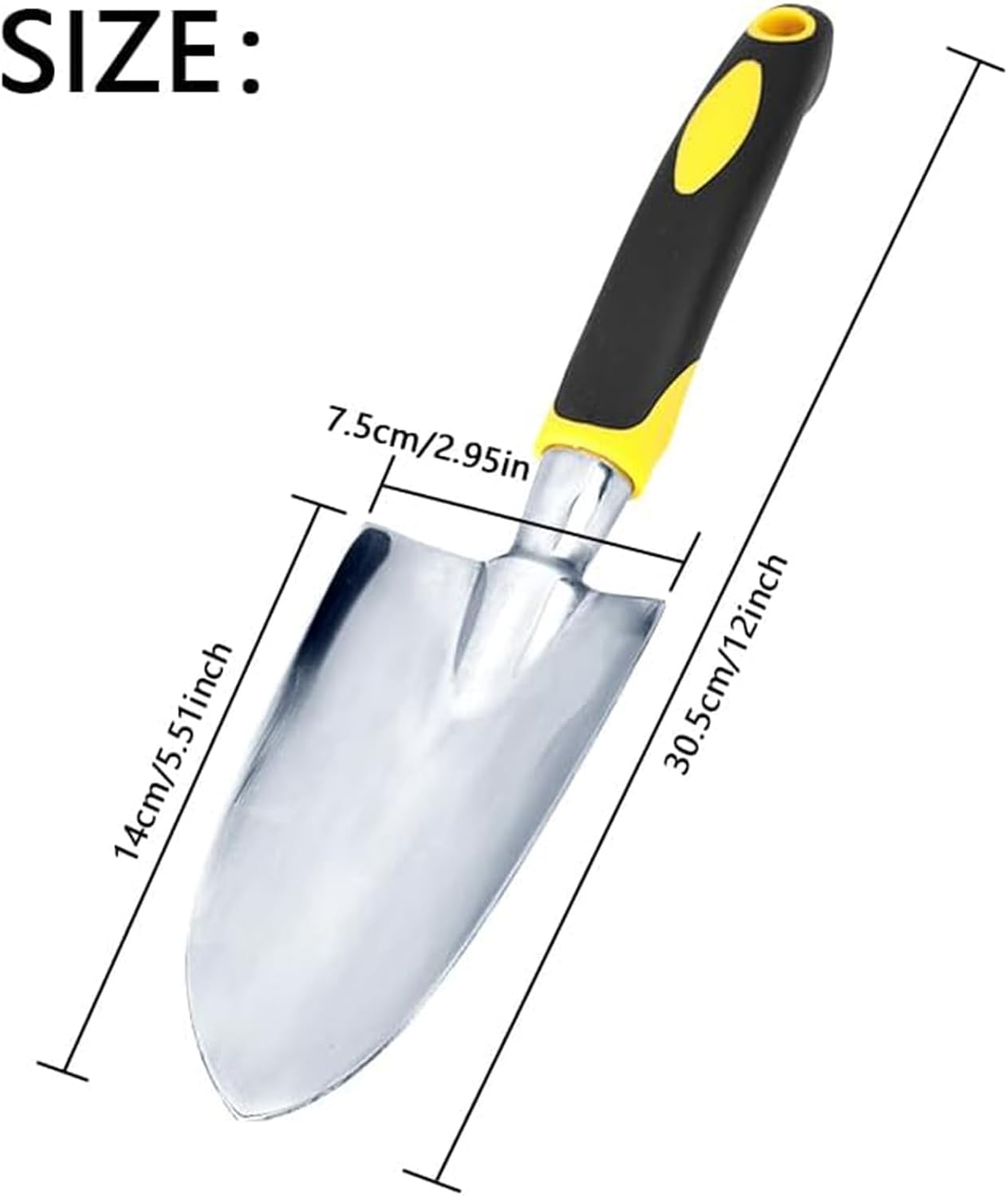 Garden Shovel Trowel, Hand Shovel Soft Rubberized Non-Slip Handle - Image 2