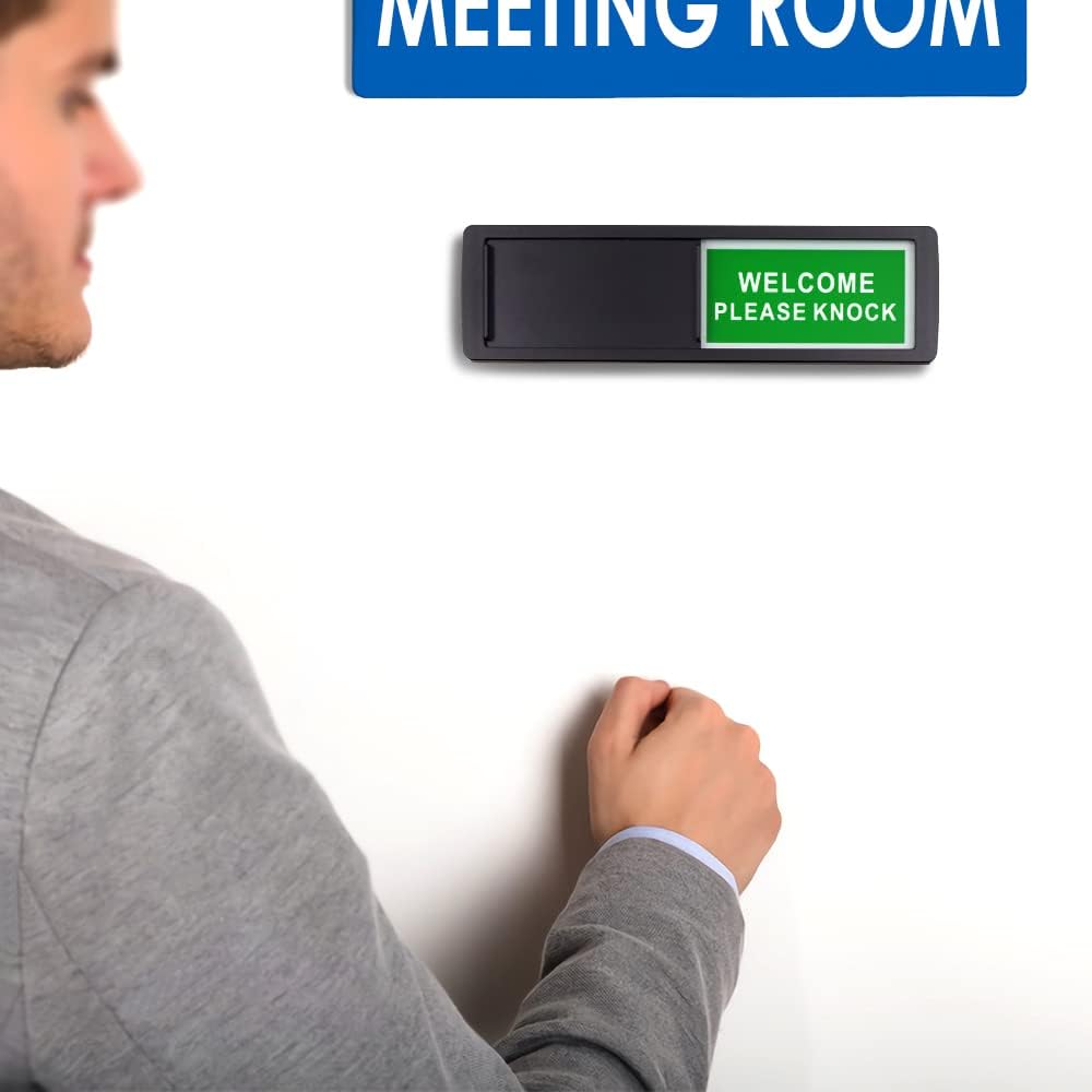2 Pieces Privacy Sign, Do Not Disturb Welcome Sign, Please Knock Sign, 7 x 2" - Image 4
