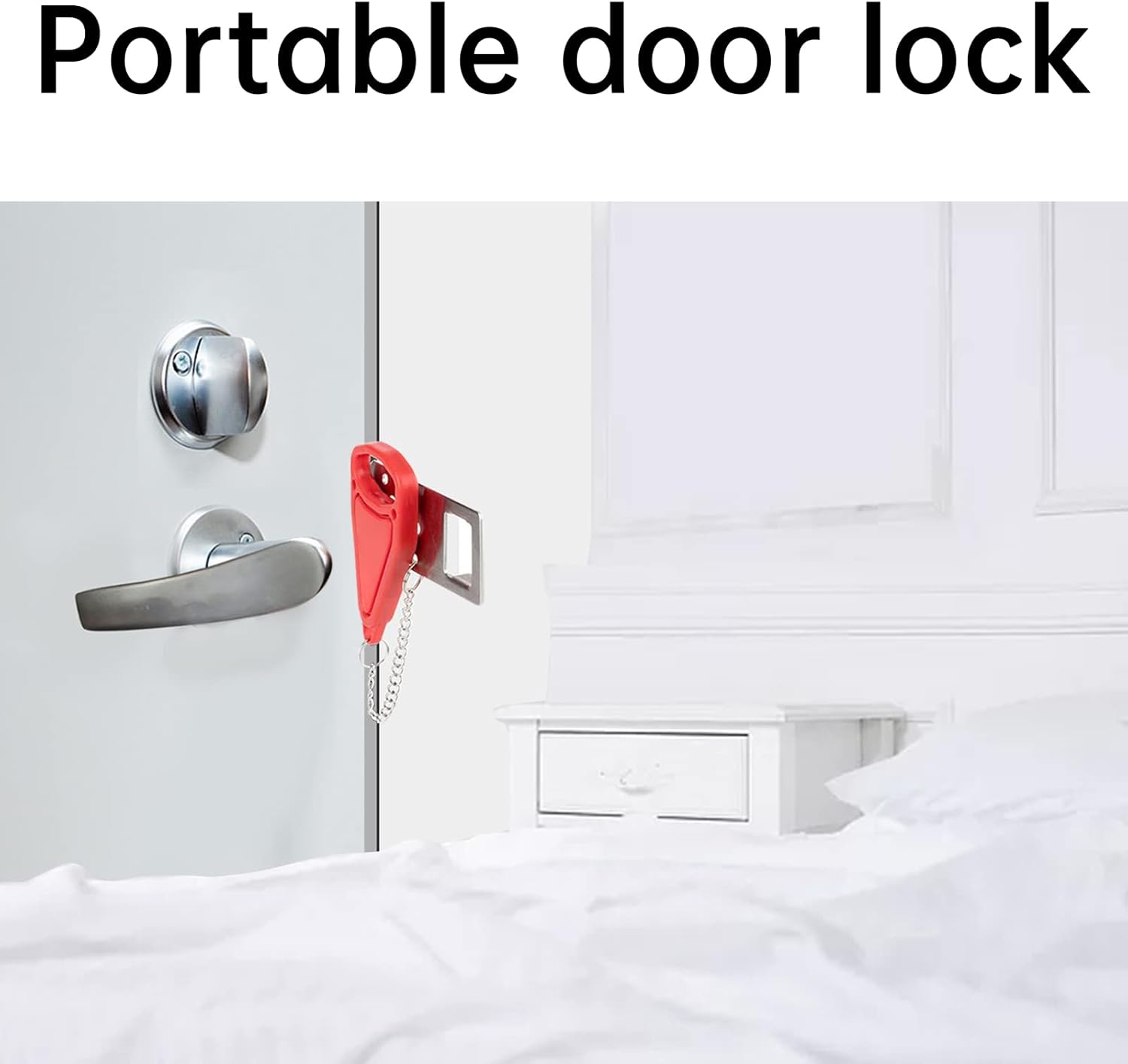 3 Packs Portable Door Lock, Door Locker Security Lock Heavy Duty Travel Lock - Image 7
