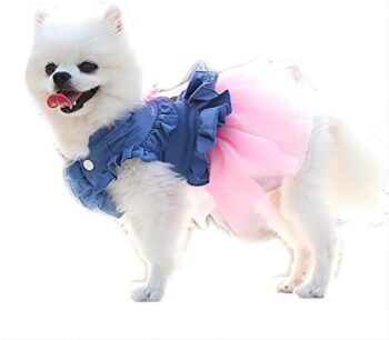 (XL, Pink) - Pet Clothes, Sweet Bowk Small Dog Skirt Girl Tutu Clothing