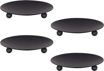 4PCS Iron Candle Holders, Decorative Iron Candle Holders, 4.3'' x 0.78''