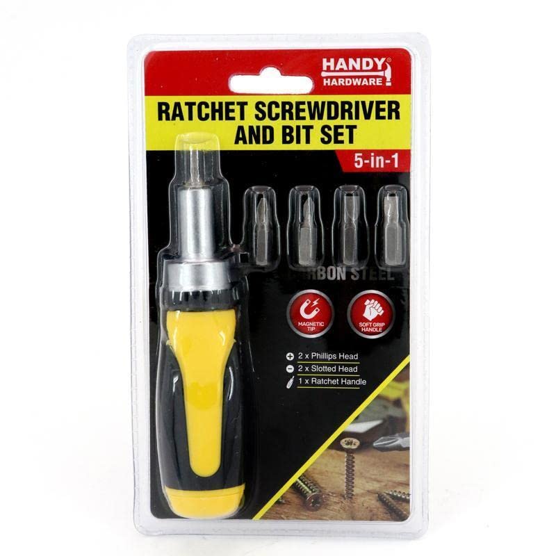 Ratchet Screwdriver & Bits Set Magnetic Tip Internal Storage - Image 3