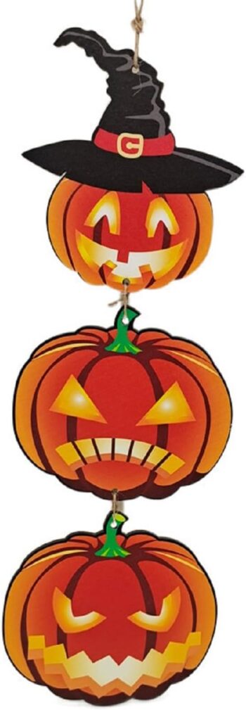 Creative Halloween Pumpkin Hanging Courtyard Tags on Outdoor Trees