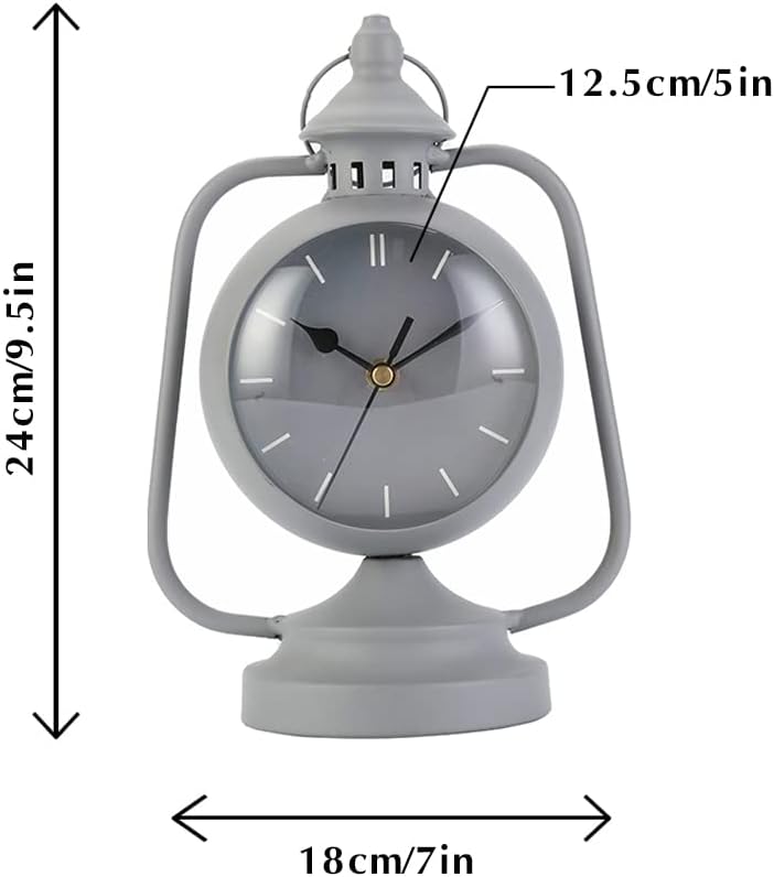 Metal Clock Non Ticking Simple Modern Desk Clock 29cm High Vintage Table Clock - Image 2