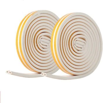 D Type Door Weather Stripping, 2Roll Self-Adhesive Foam Tape Sealing