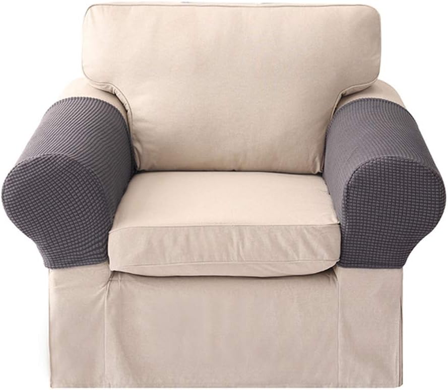 1 Pair Sofa Arm Slipcovers Elastic Sofa Armrest Protectors Removable