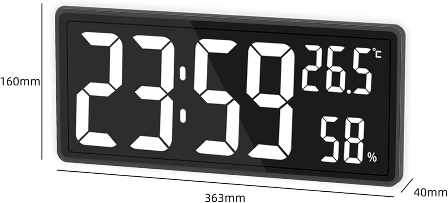LED Digital Wall Clock, Digits Display,Silent Non-Ticking Clock Decorative Wall - Image 6