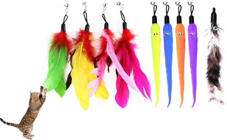 Interactive Cat Toy, Retractable Cat Toys Wand 2 Wands & 9 Assorted Teaser - Image 6