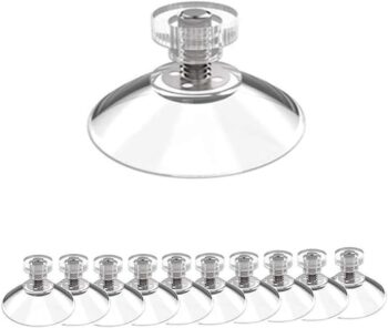 10 Packages Transparent PVC Screw Plastic Suction Cup, 40mm Screw Seamless Hook