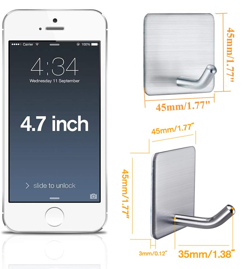 Heavy Duty Adhesive Towel Hooks Stick on Towel Holder Wall Hangers Waterproof - Image 2