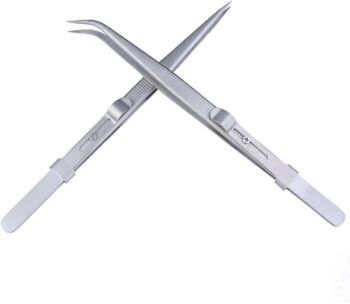 2 Pcs Tweezer Set Stainless Steel Fine Tipped Precision Tweezers Multipurpose