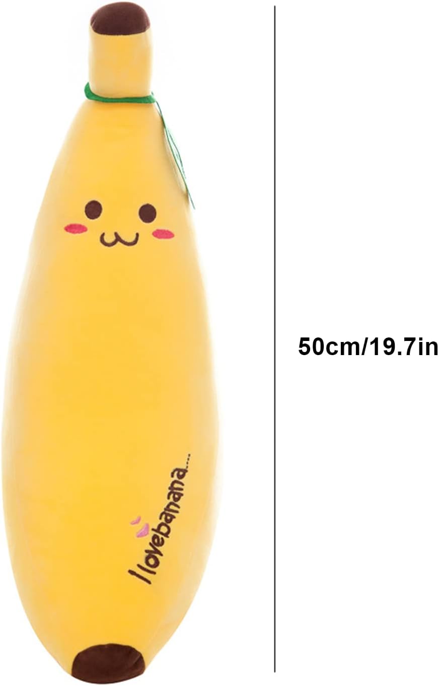 19.7Inch Soft Stuffed Banana Plush Pillow, Plushie Banana Hugging Pillow - Image 2