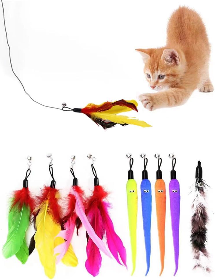 Interactive Cat Toy, Retractable Cat Toys Wand 2 Wands & 9 Assorted Teaser - Image 5