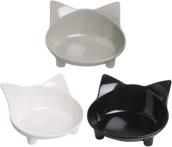 Cat Bowls Cat Food Bowl Non Slip Pet Bowl Shallow Cat Water Bowl to Stress
