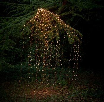 Outdoor LED Solar Lights String Waterfall Fairy Icicle Lights Party Garden