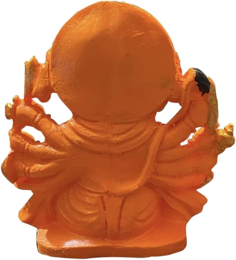 Lord Panchmukhi Hanuman ji Murti/Statue Orange Sankat Mochan Polyresin Idol - Image 3