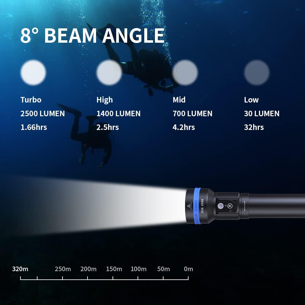2500 Lumens Scuba Dive Light Waterproof Diving Torch Submarine Diving Lights - Image 4